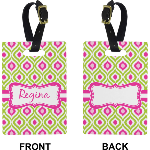 Ogee Ikat Rectangle Luggage Tag (Front + Back)