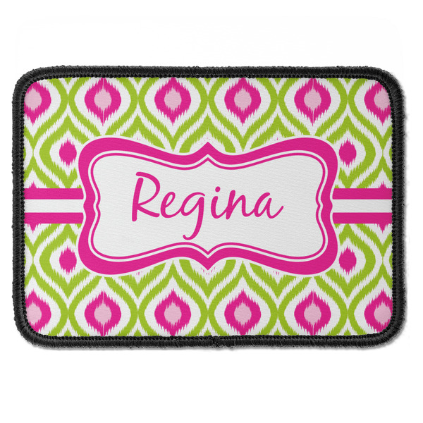 Custom Ogee Ikat Iron On Rectangle Patch w/ Name or Text