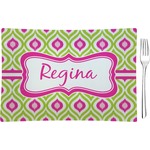 Ogee Ikat Glass Rectangular Appetizer / Dessert Plate (Personalized)