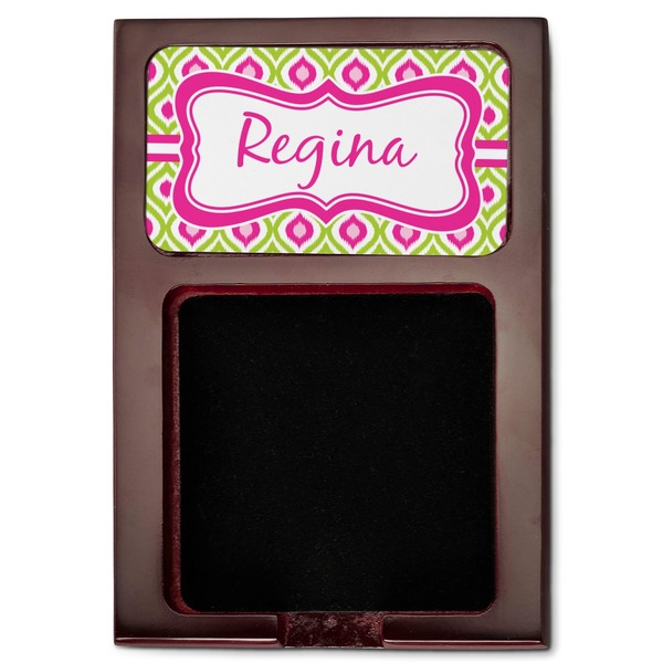 Ogee Ikat Red Mahogany Sticky Note Holder - Flat