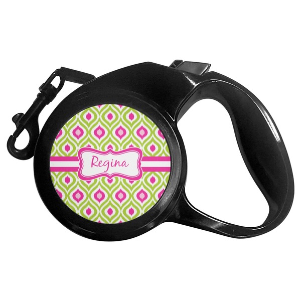 Custom Ogee Ikat Retractable Dog Leash - Large (Personalized)