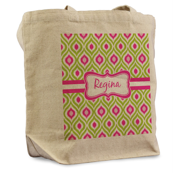 Custom Ogee Ikat Reusable Cotton Grocery Bag (Personalized)