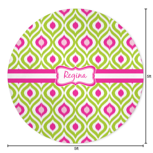 Ogee Ikat Round Area Rug - Size