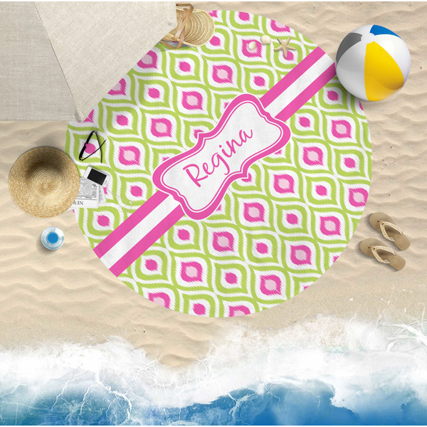 Ogee Ikat Round Beach Towel Lifestyle