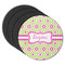 Ogee Ikat Round Coaster Rubber Back - Main