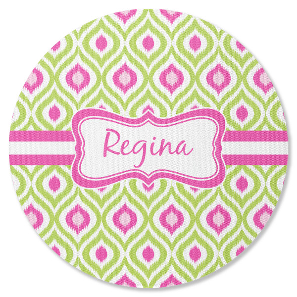 Ogee Ikat Round Coaster Rubber Back - Single
