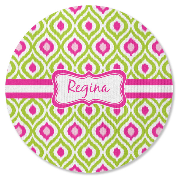 Ogee Ikat Round Coaster Rubber Back - Single