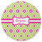 Ogee Ikat Round Rubber Backed Coaster (Personalized)