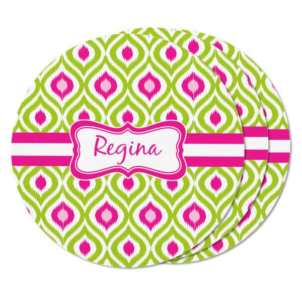 Ogee Ikat Round Fridge Magnet - THREE