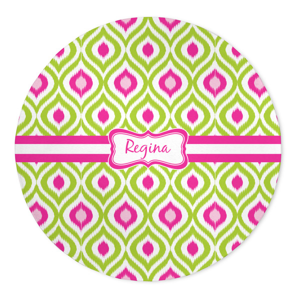 Custom Ogee Ikat 5' Round Indoor Area Rug (Personalized)