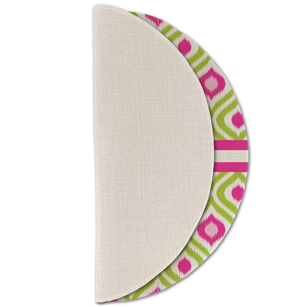 Ogee Ikat Round Linen Placemats - HALF FOLDED (single sided)