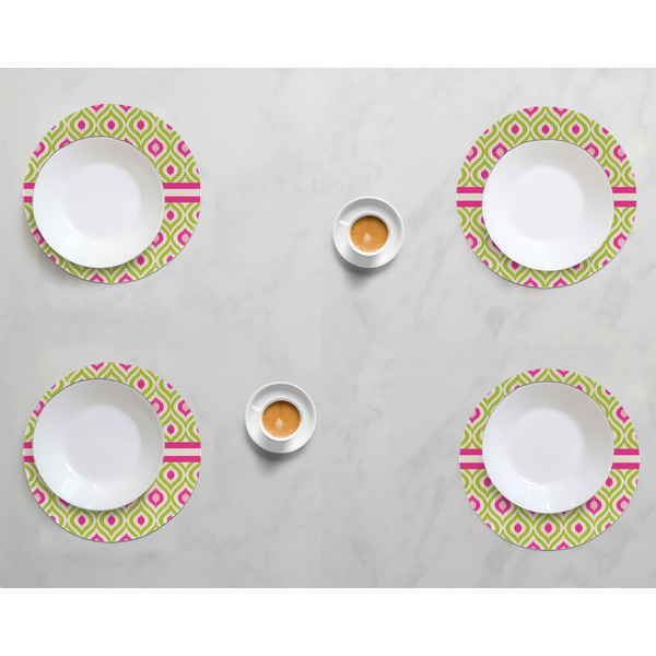 Ogee Ikat Round Linen Placemats - LIFESTYLE (set of 4)