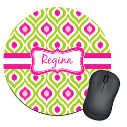 Ogee Ikat Round Mouse Pad (Personalized)