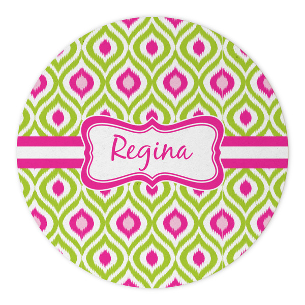 Ogee Ikat Round Paper Coaster - Approval