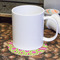 Ogee Ikat Round Paper Coaster - With Mug