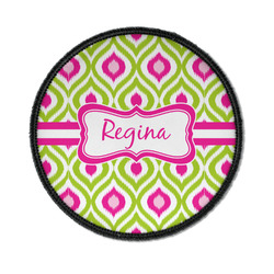 Ogee Ikat Iron On Round Patch w/ Name or Text