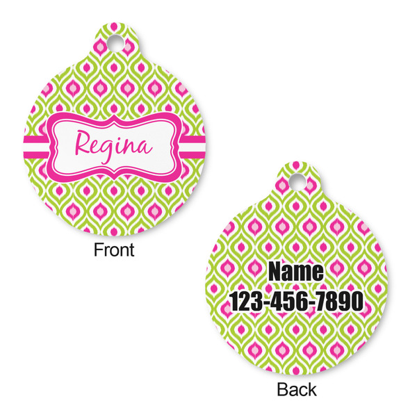 Ogee Ikat Round Pet ID Tag - Large - Approval