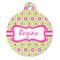 Ogee Ikat Round Pet ID Tag - Large - Front