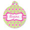 Ogee Ikat Round Pet ID Tag (Personalized)