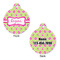 Ogee Ikat Round Pet Tag - Front & Back