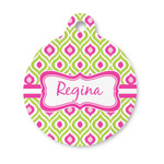 Ogee Ikat Round Pet ID Tag - Small (Personalized)