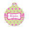 Ogee Ikat Round Pet ID Tag - Small (Personalized)