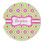 Ogee Ikat Sandstone Car Coaster - Single (Personalized)