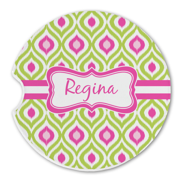 Ogee Ikat Sandstone Car Coaster - Single