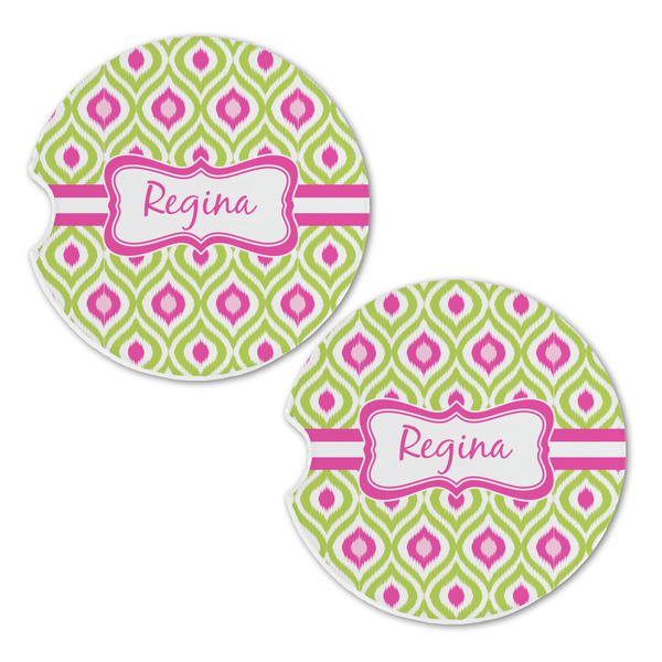 Ogee Ikat Sandstone Car Coasters - Set of 2