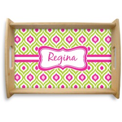 Ogee Ikat Natural Wooden Tray - Small (Personalized)