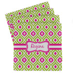 Ogee Ikat Absorbent Stone Coasters - Set of 4 (Personalized)