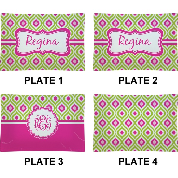 Ogee Ikat Set of Rectangular Appetizer / Dessert Plates (Approval)