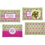 Ogee Ikat Set of 4 Glass Rectangular Lunch / Dinner Plate (Personalized)