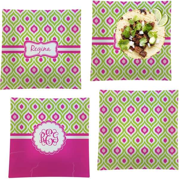 Ogee Ikat Set of Square Dinner Plates