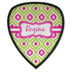 Ogee Ikat Iron on Shield Patch A w/ Name or Text