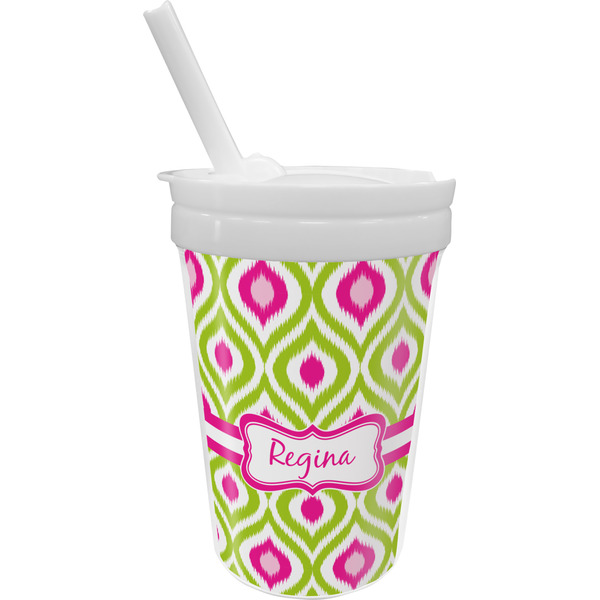 Custom Ogee Ikat Sippy Cup with Straw (Personalized)