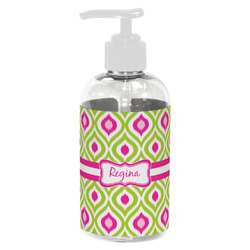Ogee Ikat Plastic Soap / Lotion Dispenser (8 oz - Small - White) (Personalized)