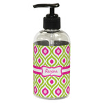 Ogee Ikat Plastic Soap / Lotion Dispenser (8 oz - Small - Black) (Personalized)