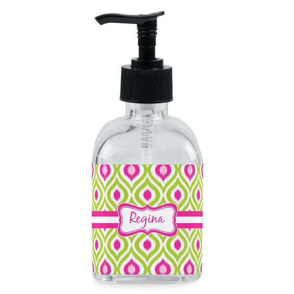 Custom Ogee Ikat Glass Soap & Lotion Bottle - Single Bottle (Personalized)