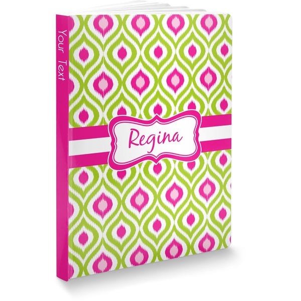 Custom Ogee Ikat Softbound Notebook - 5.75" x 8" (Personalized)