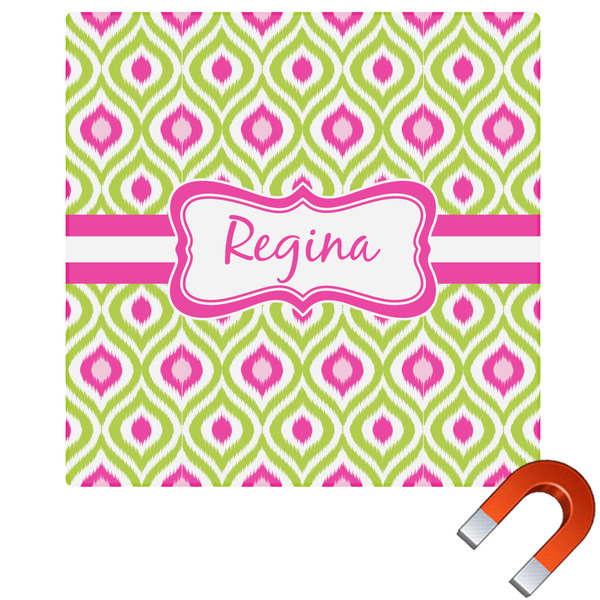 Custom Ogee Ikat Square Car Magnet - 10" (Personalized)