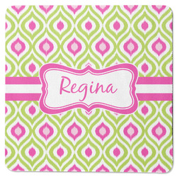 Ogee Ikat Square Rubber Backed Coaster (Personalized)