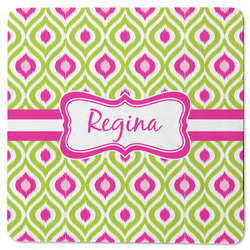 Ogee Ikat Square Rubber Backed Coaster (Personalized)