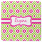 Ogee Ikat Square Rubber Backed Coaster (Personalized)