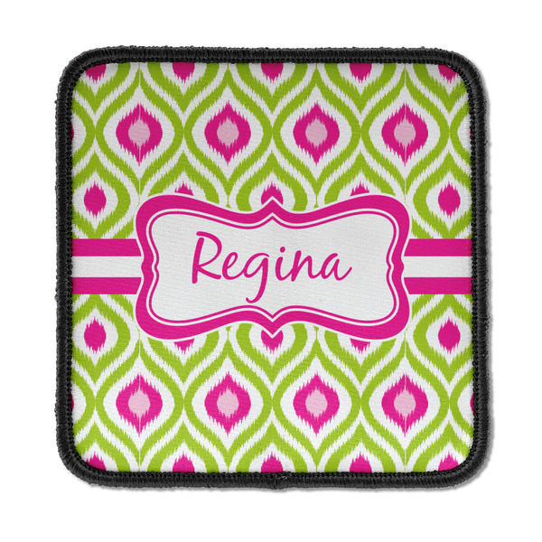Custom Ogee Ikat Iron On Square Patch w/ Name or Text