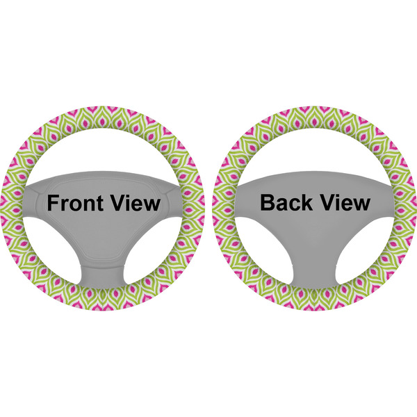 Ogee Ikat Steering Wheel Cover- Front and Back