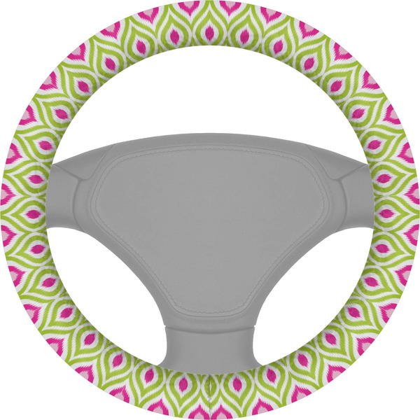 Custom Ogee Ikat Steering Wheel Cover