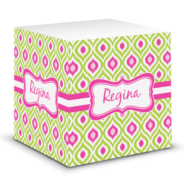Custom Ogee Ikat Sticky Note Cube (Personalized)