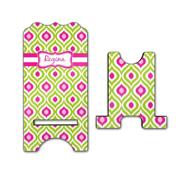Ogee Ikat Stylized Phone Stand - Front & Back - Large