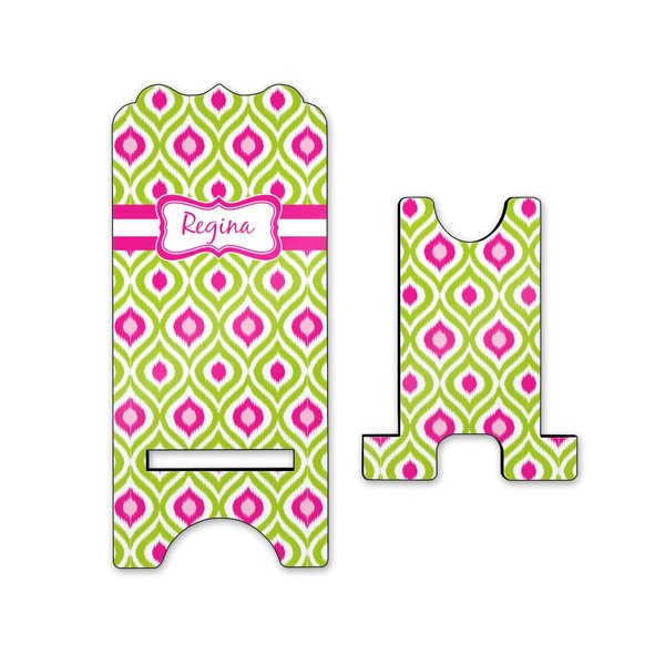 Ogee Ikat Stylized Phone Stand - Front & Back - Small